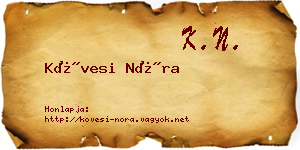 Kövesi Nóra névjegykártya